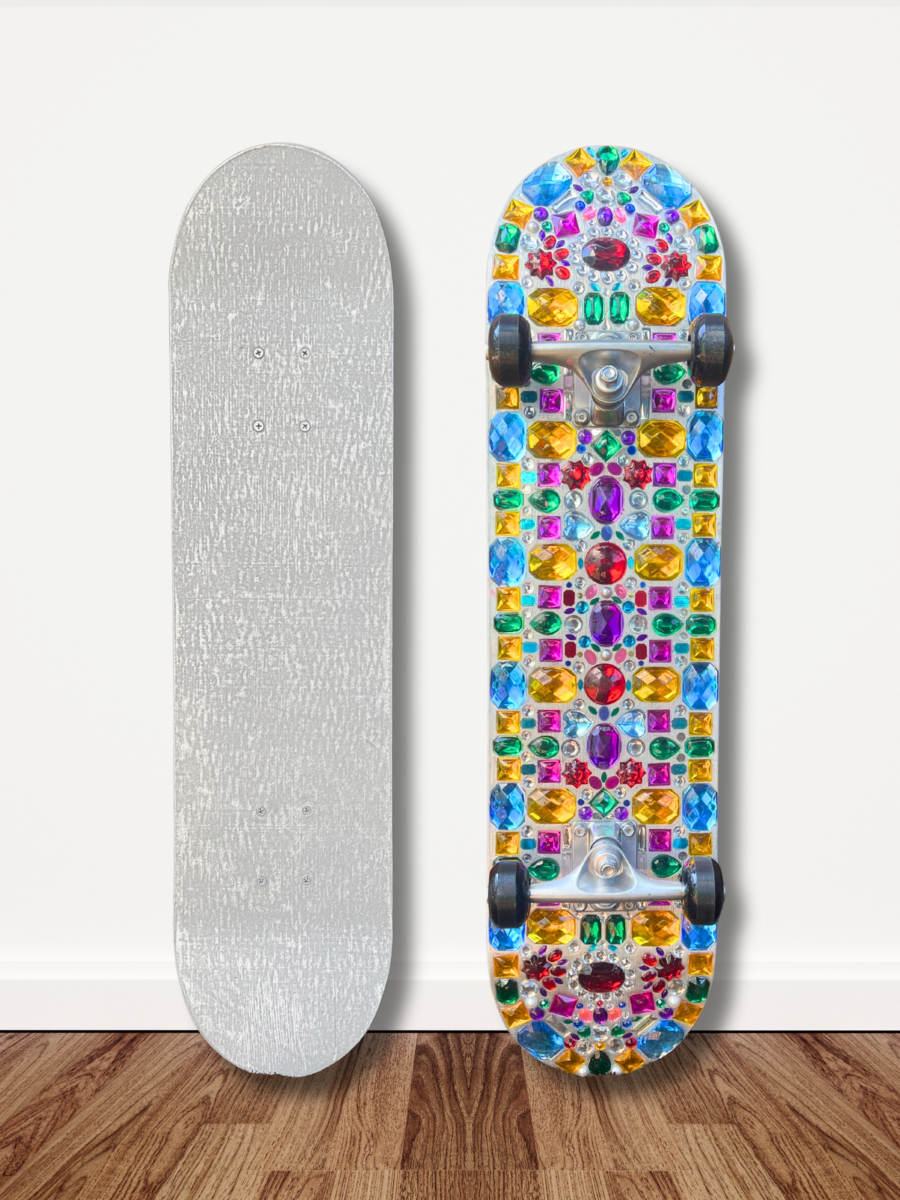 Geometric Gemstone Skateboard
